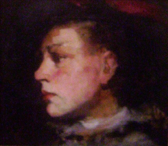 Frank Duveneck Profile of a Girl with Hat oil painting picture